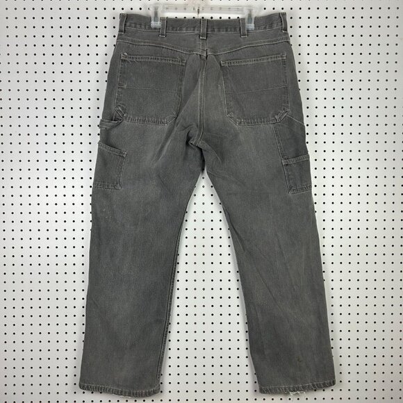 Y2K Faded Glory Carpenter Jeans 38x32 Work Wear Hammer Gray Distressed Skate 90s - Picture 1 of 9